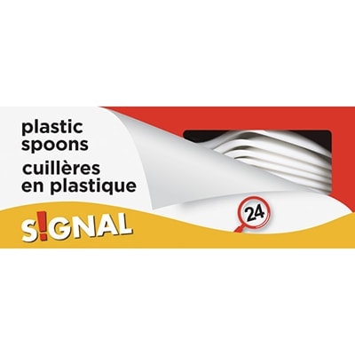 Cuillères en plastique blanc Signal