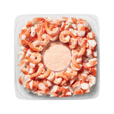 Plateau de crevettes, surimi et trempette